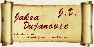 Jakša Dujanović vizit kartica